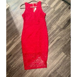 Guess Red Lace Dress (NWT). Size Small